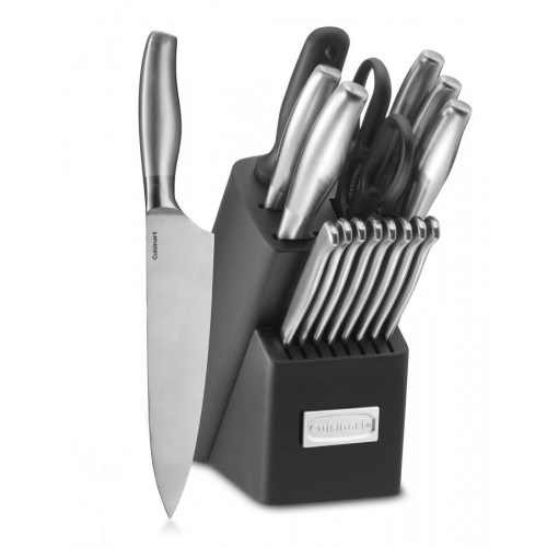 17pc Stainless Steel Cutlery Block Set - Artiste Collection