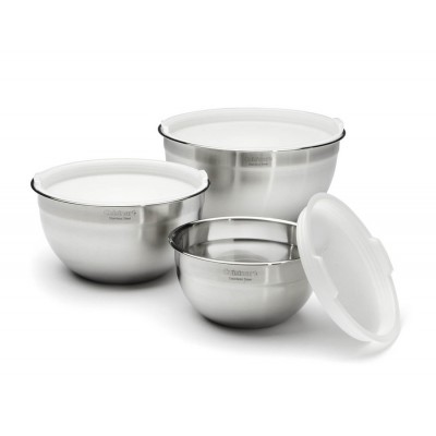 S/S Mixing Bowls with Lids -Set of 3 (1.5qt, 3qt & 5qt)