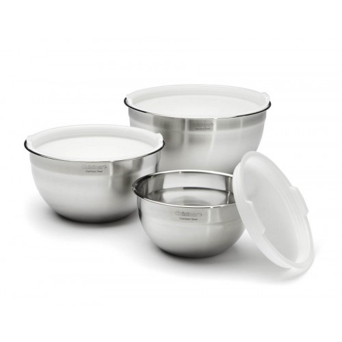 S/S Mixing Bowls with Lids -Set of 3 (1.5qt, 3qt & 5qt)