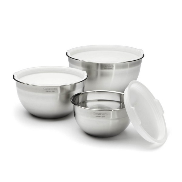 S/S Mixing Bowls with Lids -Set of 3 (1.5qt, 3qt & 5qt)